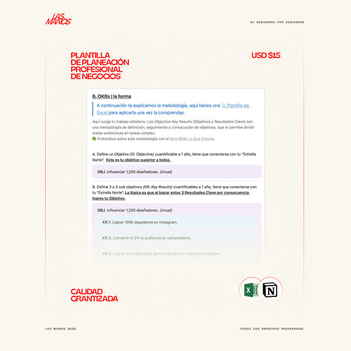 PLANTILLA DE PLANEACIÓN PROFESIONAL PARA NEGOCIOS CREATIVOS