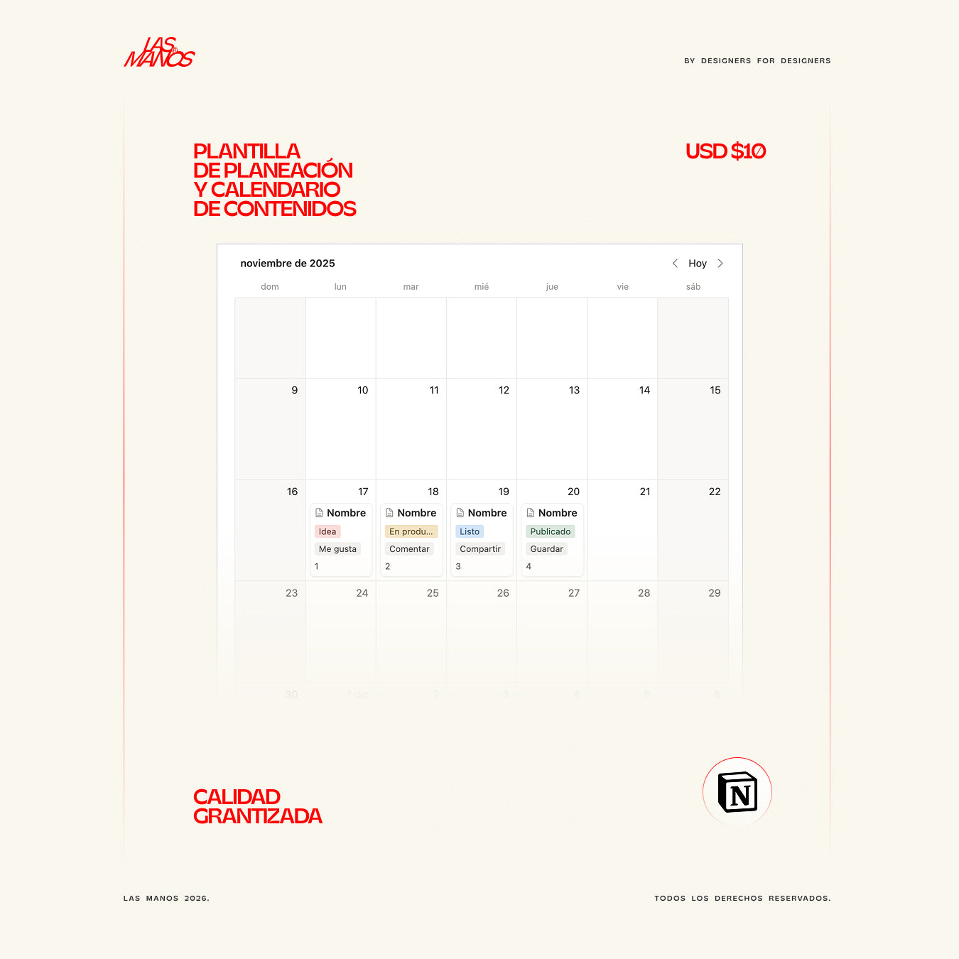 PLANTILLA DE PLANEACIÓN Y CALENDARIO DE CONTENIDOS PARA REDES